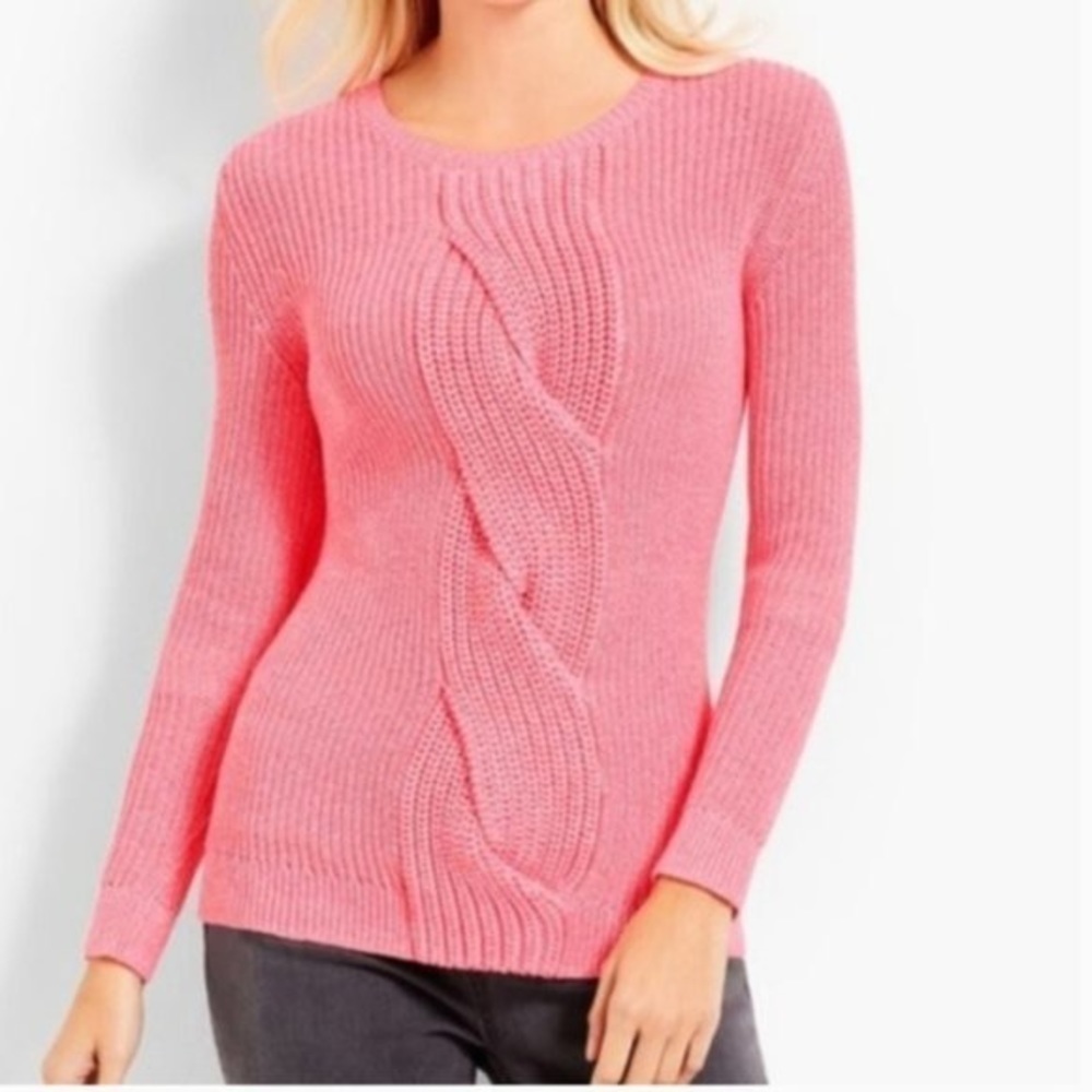 Talbots Pink plait-front sweater
